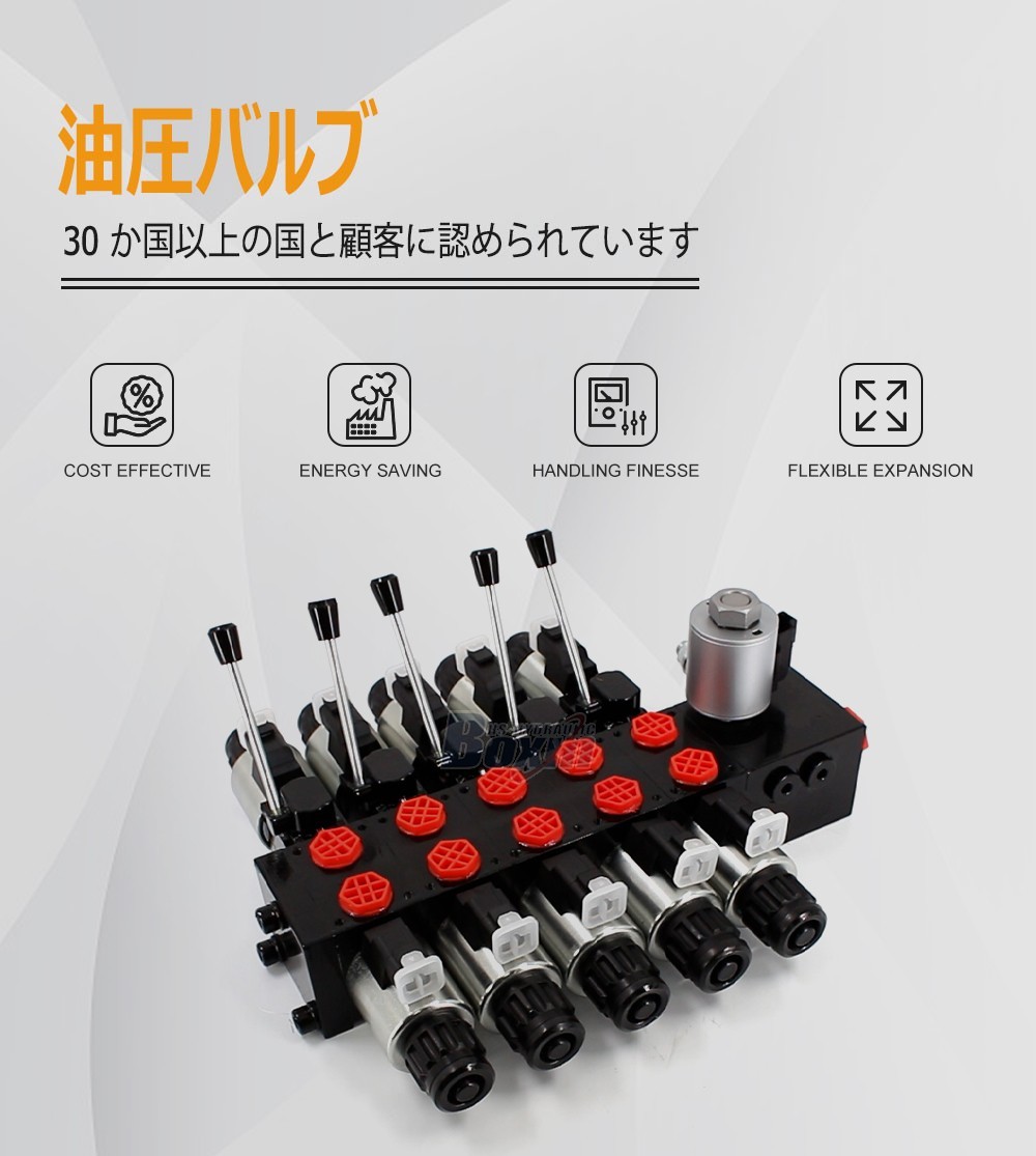High Pressure DCV56 Solenoid 5 Spool Sectional Hydraulic Valve